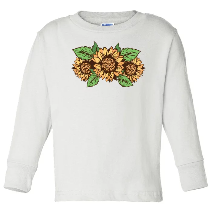 Leopard Flowers Toddler Long Sleeve Shirt