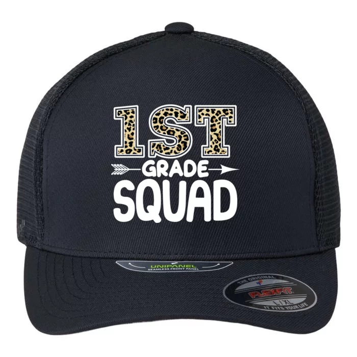 Leopard Print 1st Grade Squad Flexfit Unipanel Trucker Cap