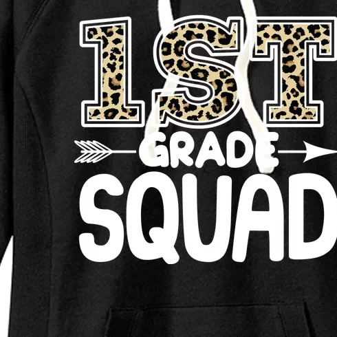 Leopard Print 1st Grade Squad Women's Fleece Hoodie