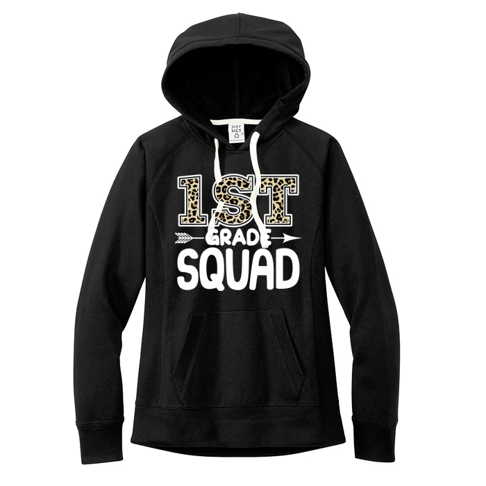 Leopard Print 1st Grade Squad Women's Fleece Hoodie