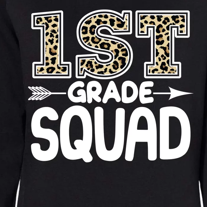 Leopard Print 1st Grade Squad Womens California Wash Sweatshirt