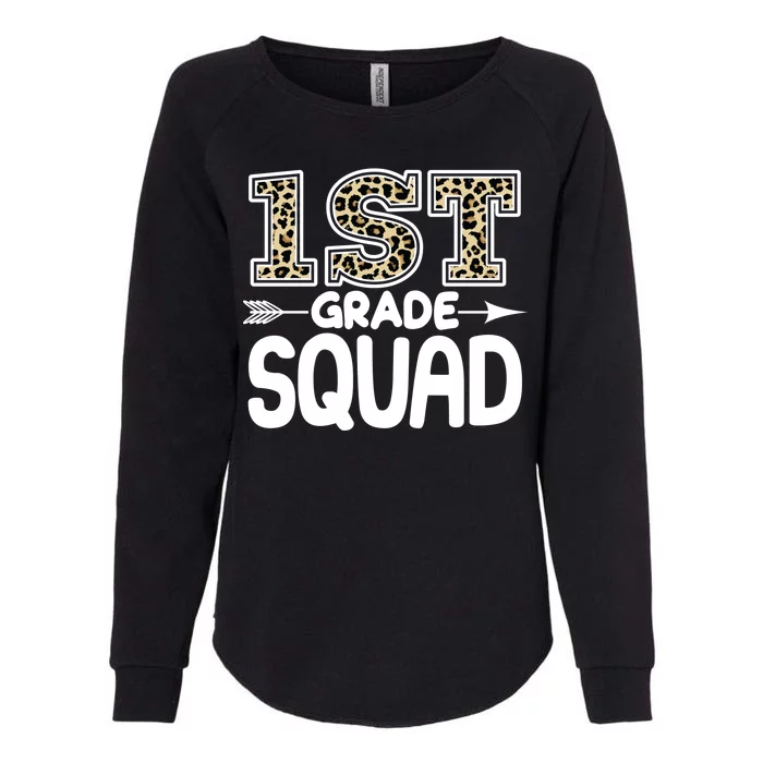 Leopard Print 1st Grade Squad Womens California Wash Sweatshirt