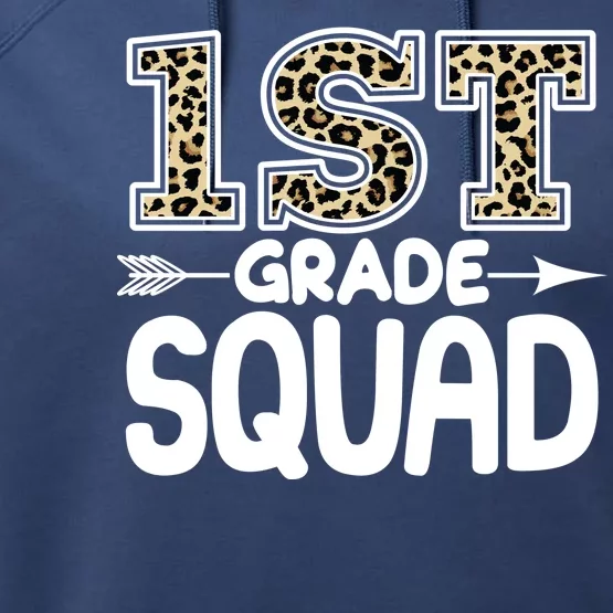 Leopard Print 1st Grade Squad Performance Fleece Hoodie