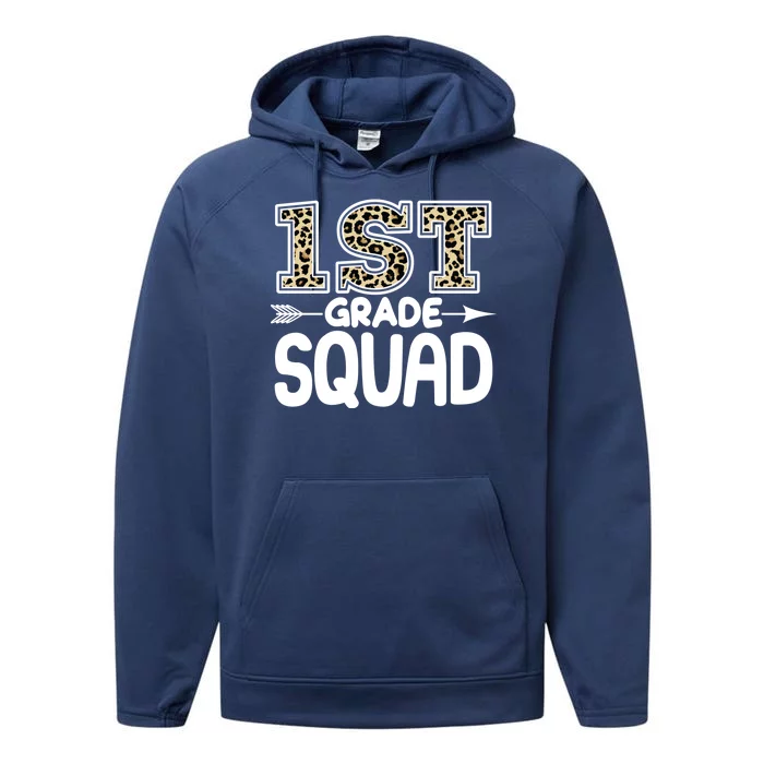 Leopard Print 1st Grade Squad Performance Fleece Hoodie