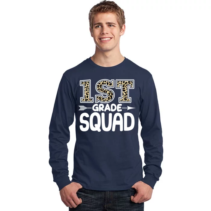 Leopard Print 1st Grade Squad Tall Long Sleeve T-Shirt