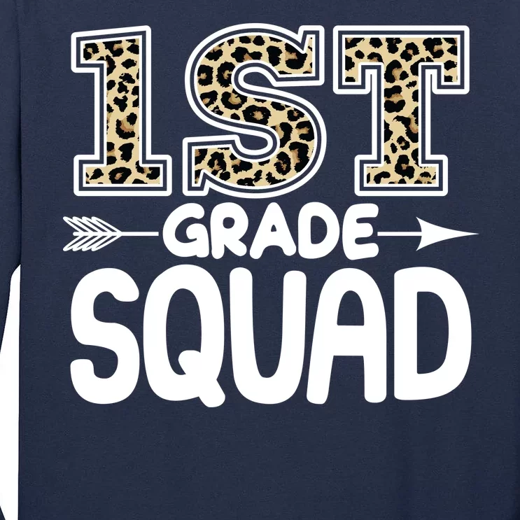 Leopard Print 1st Grade Squad Tall Long Sleeve T-Shirt