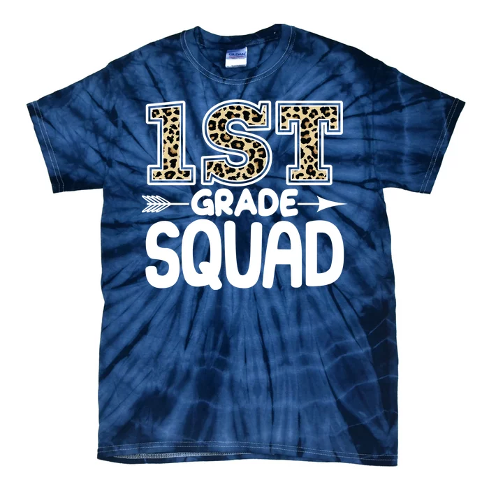 Leopard Print 1st Grade Squad Tie-Dye T-Shirt