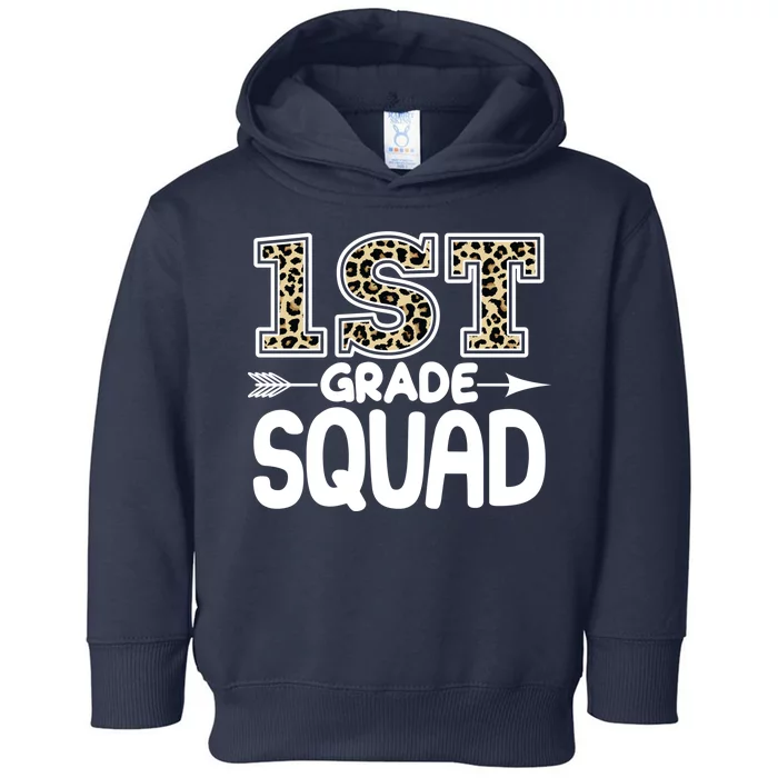 Leopard Print 1st Grade Squad Toddler Hoodie