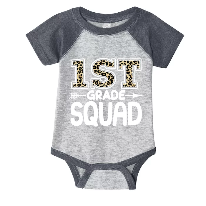 Leopard Print 1st Grade Squad Infant Baby Jersey Bodysuit