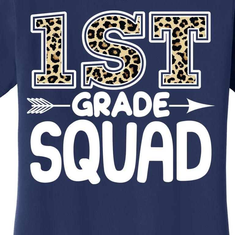 Leopard Print 1st Grade Squad Women's T-Shirt