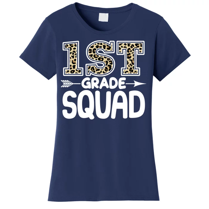 Leopard Print 1st Grade Squad Women's T-Shirt