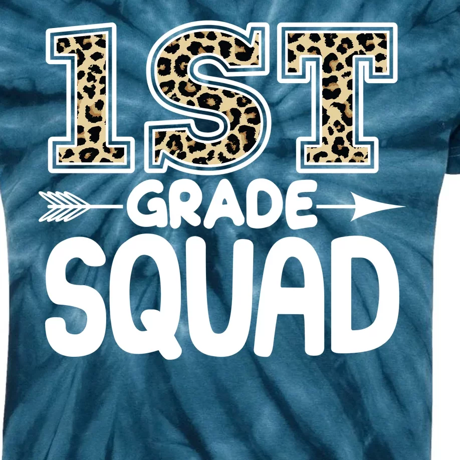 Leopard Print 1st Grade Squad Kids Tie-Dye T-Shirt