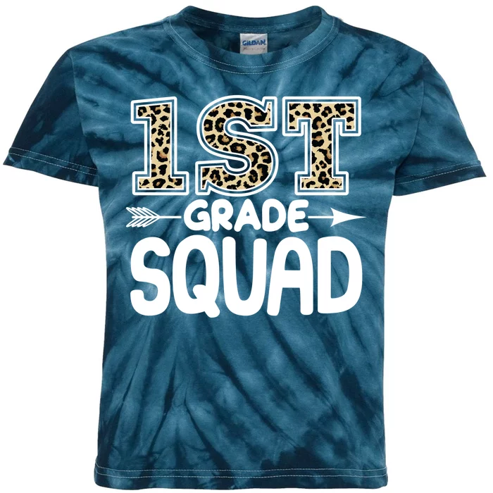 Leopard Print 1st Grade Squad Kids Tie-Dye T-Shirt