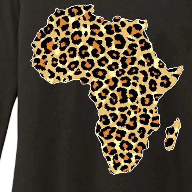 Leopard Print African Map Of Africa Womens CVC Long Sleeve Shirt