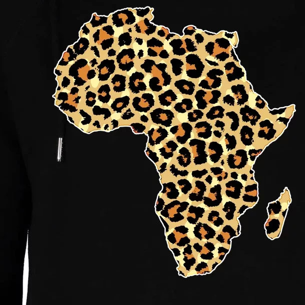 Leopard Print African Map Of Africa Womens Funnel Neck Pullover Hood