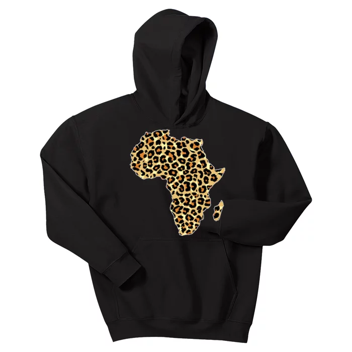 Leopard Print African Map Of Africa Kids Hoodie