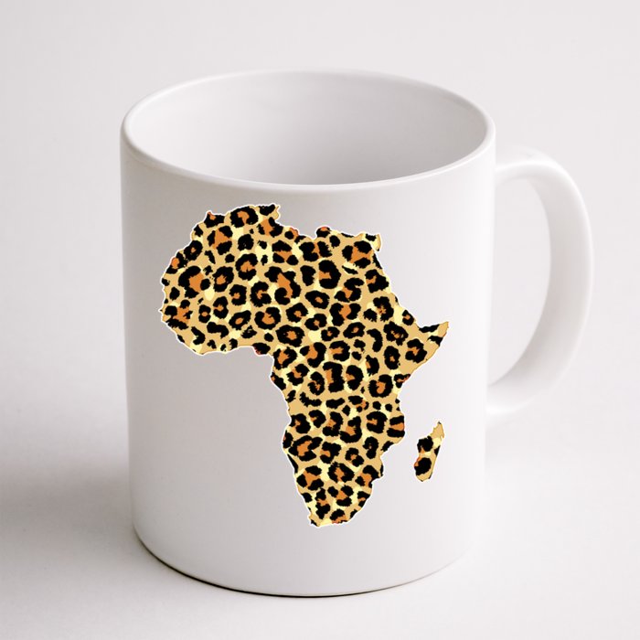 Leopard Print African Map Of Africa Front & Back Coffee Mug