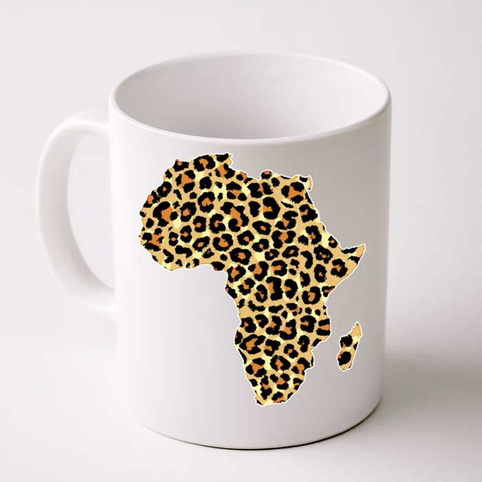 Leopard Print African Map Of Africa Front & Back Coffee Mug