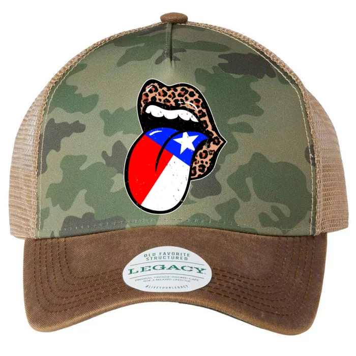 Leopard Print Lips with American Flag Legacy Tie Dye Trucker Hat