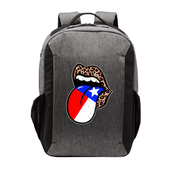 Leopard Print Lips with American Flag Vector Backpack