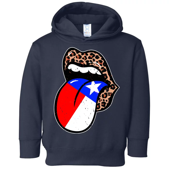 Leopard Print Lips with American Flag Toddler Hoodie