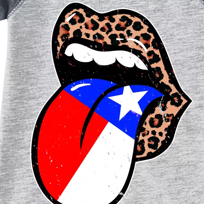 Leopard Print Lips with American Flag Infant Baby Jersey Bodysuit