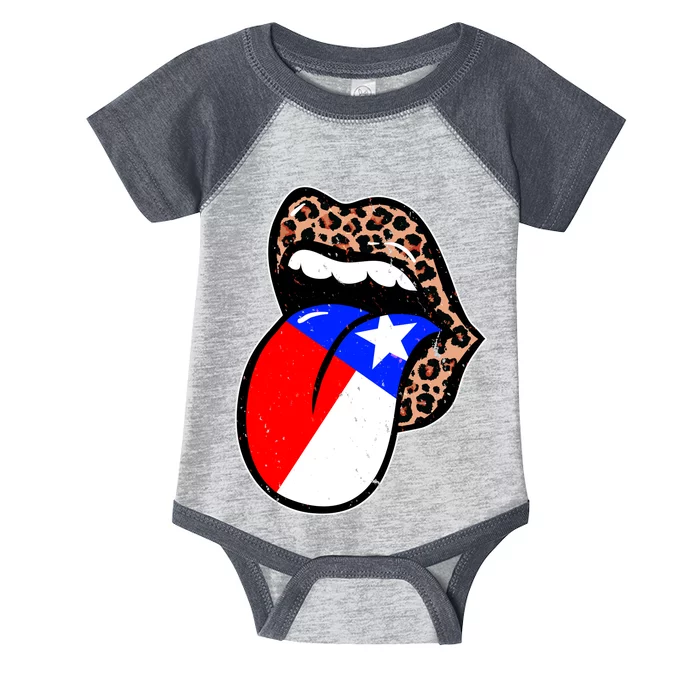 Leopard Print Lips with American Flag Infant Baby Jersey Bodysuit