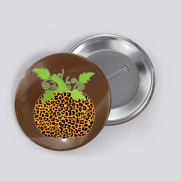 Leopard Print Pumpkin Button