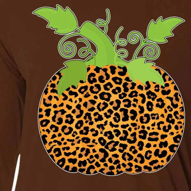 Leopard Print Pumpkin Cooling Performance Long Sleeve Crew