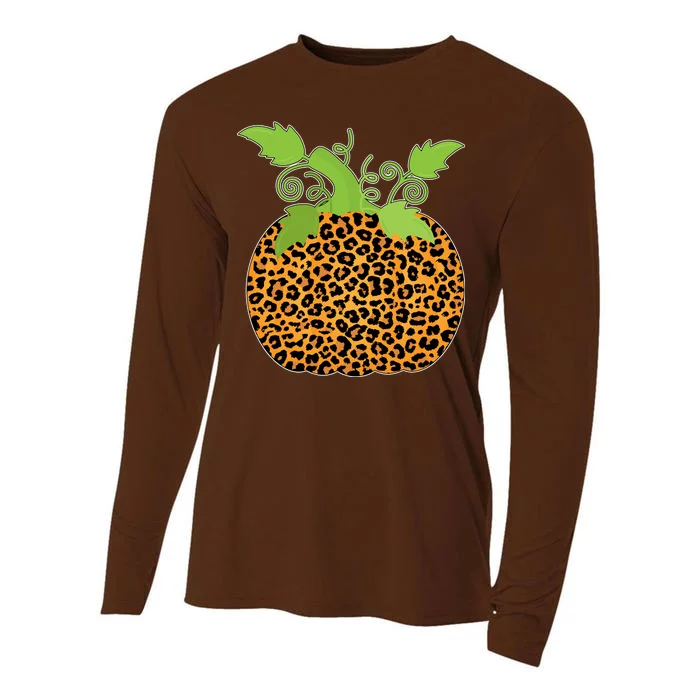 Leopard Print Pumpkin Cooling Performance Long Sleeve Crew