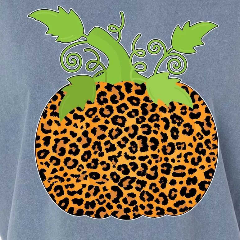 Leopard Print Pumpkin Garment-Dyed Women's Muscle Tee