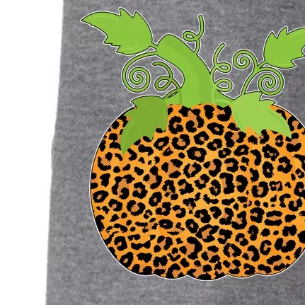 Leopard Print Pumpkin Doggie 3-End Fleece Hoodie