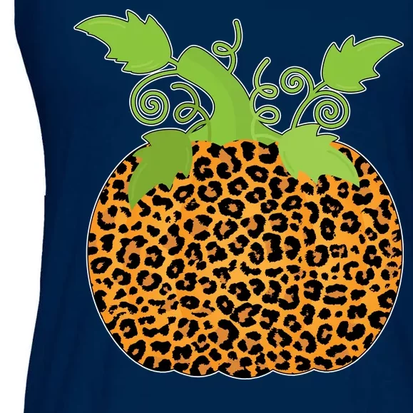 Leopard Print Pumpkin Ladies Essential Flowy Tank