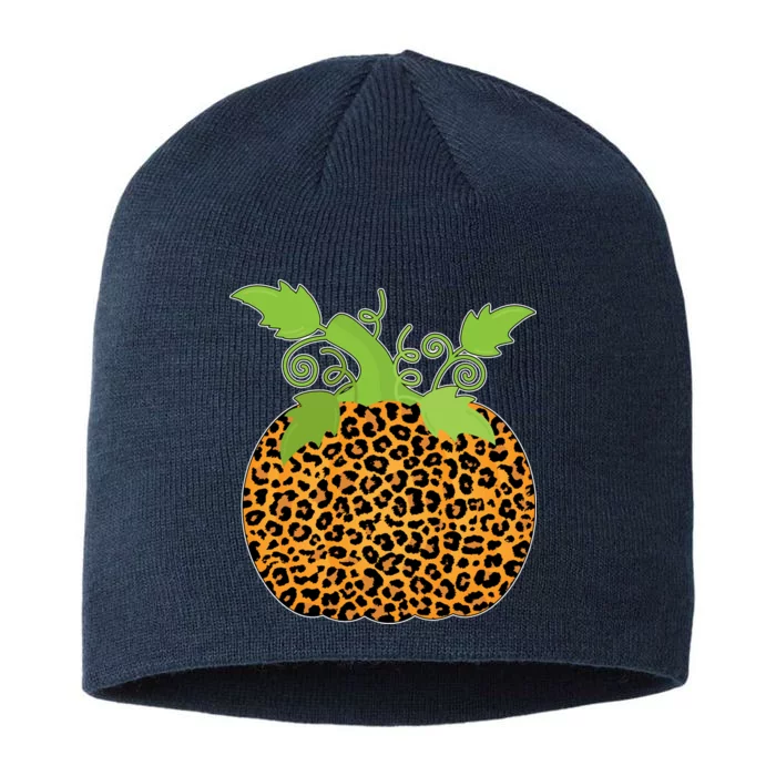 Leopard Print Pumpkin 8 1/2in Sustainable Knit Beanie