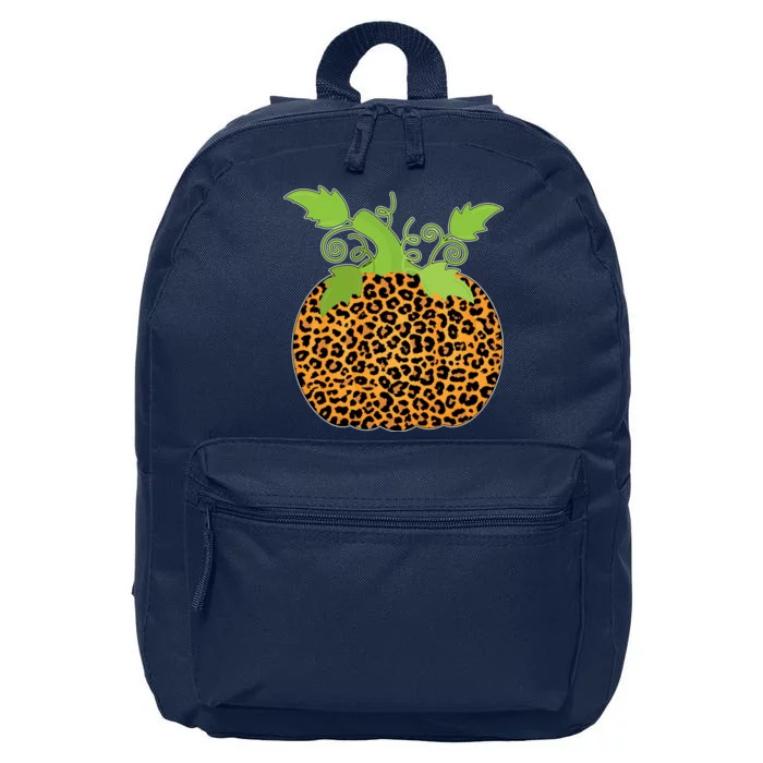 Leopard Print Pumpkin 16 in Basic Backpack