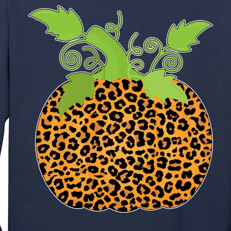 Leopard Print Pumpkin Tall Long Sleeve T-Shirt