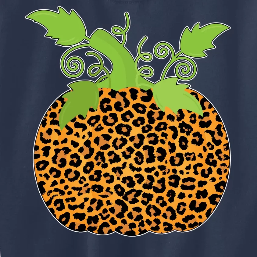 Leopard Print Pumpkin Kids Sweatshirt