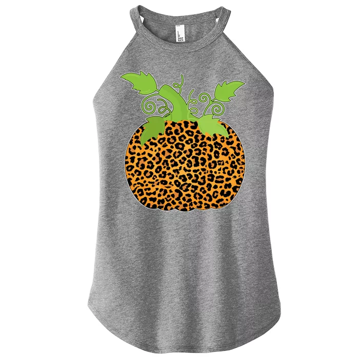 Leopard Print Pumpkin Women’s Perfect Tri Rocker Tank