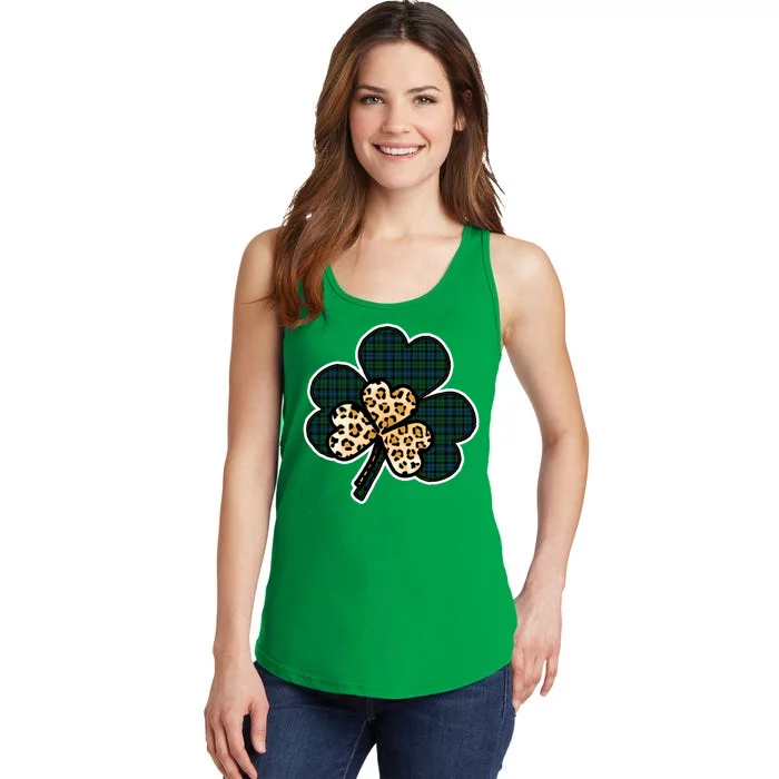 Leopard Shamrocks Clover Ladies Essential Tank