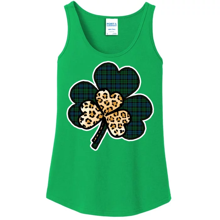 Leopard Shamrocks Clover Ladies Essential Tank