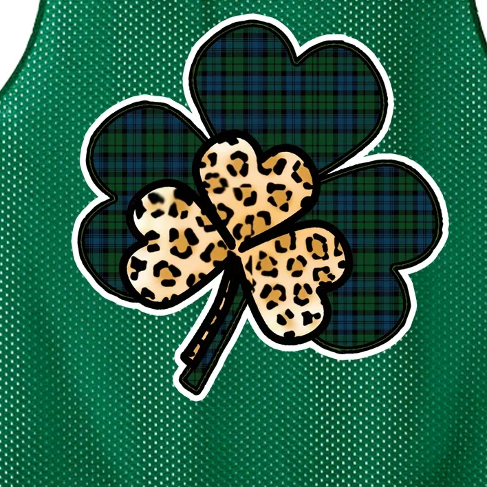 Leopard Shamrocks Clover Mesh Reversible Basketball Jersey Tank