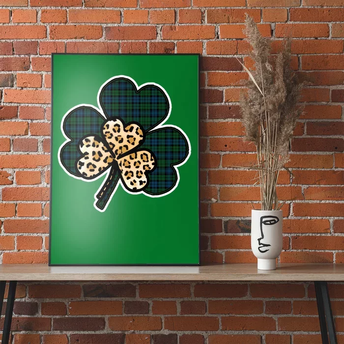 Leopard Shamrocks Clover Poster