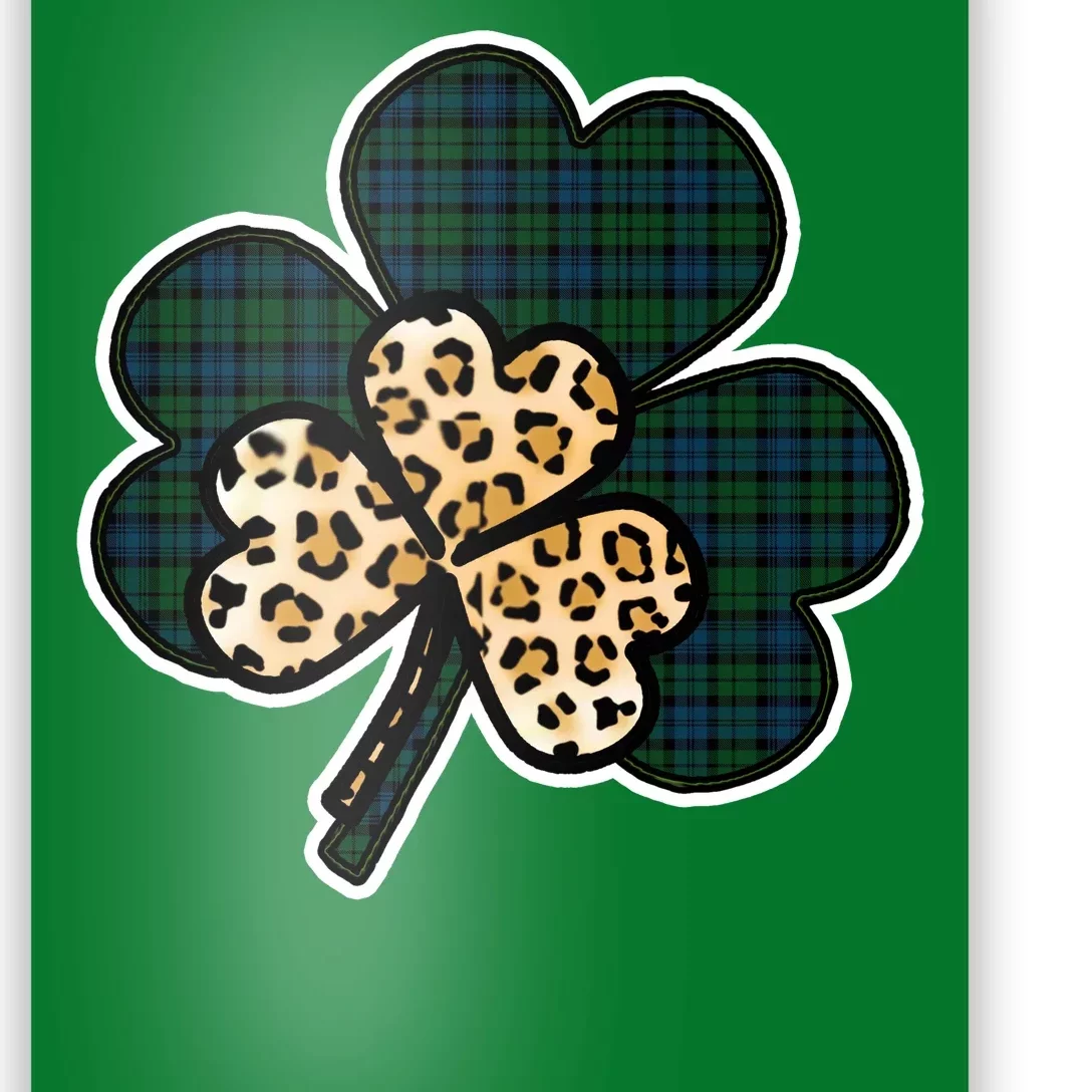 Leopard Shamrocks Clover Poster