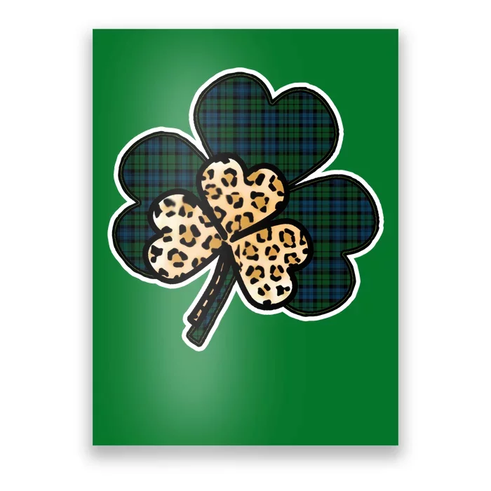 Leopard Shamrocks Clover Poster