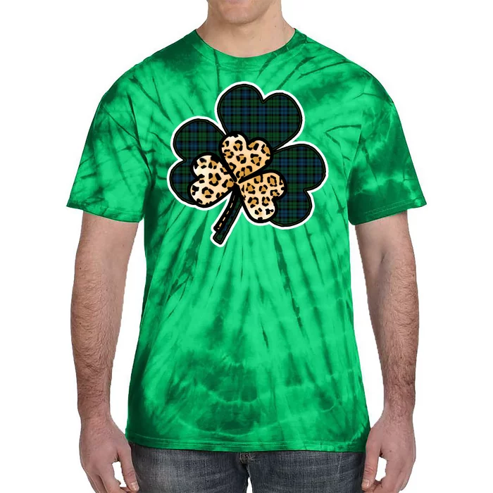 Leopard Shamrocks Clover Tie-Dye T-Shirt