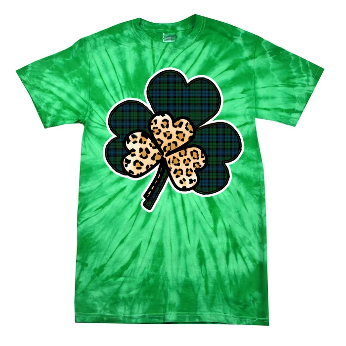 Leopard Shamrocks Clover Tie-Dye T-Shirt