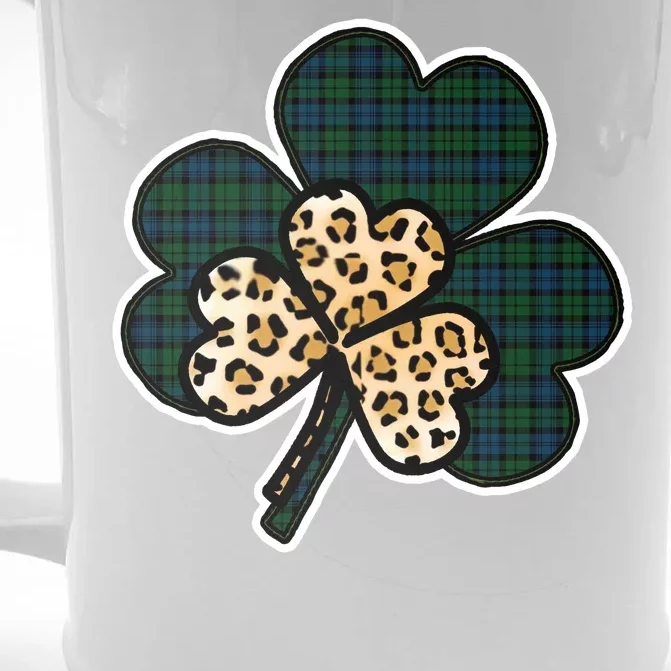 Leopard Shamrocks Clover Front & Back Beer Stein