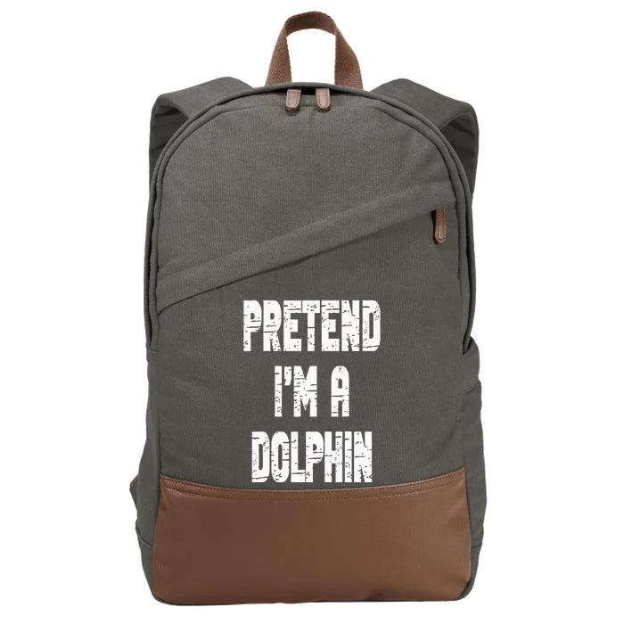 Lazy Easy Pretend I'm Dolphin Party Halloween Costume Simple Cotton Canvas Backpack