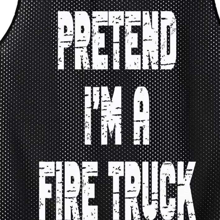 Lazy Easy Pretend I'm A Fire Truck Party Halloween Costume Mesh Reversible Basketball Jersey Tank