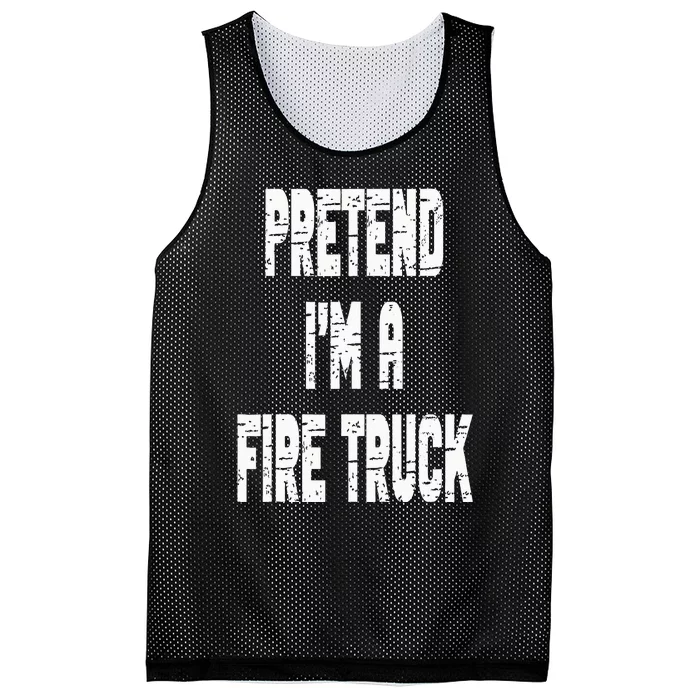 Lazy Easy Pretend I'm A Fire Truck Party Halloween Costume Mesh Reversible Basketball Jersey Tank